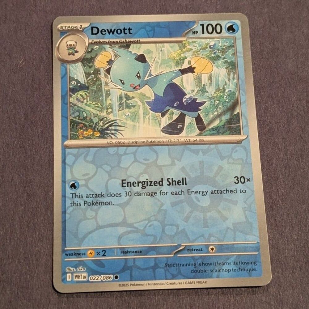 Pokemon Dewott White Flare WHT 022/086 Reverse Holo TCG Card
